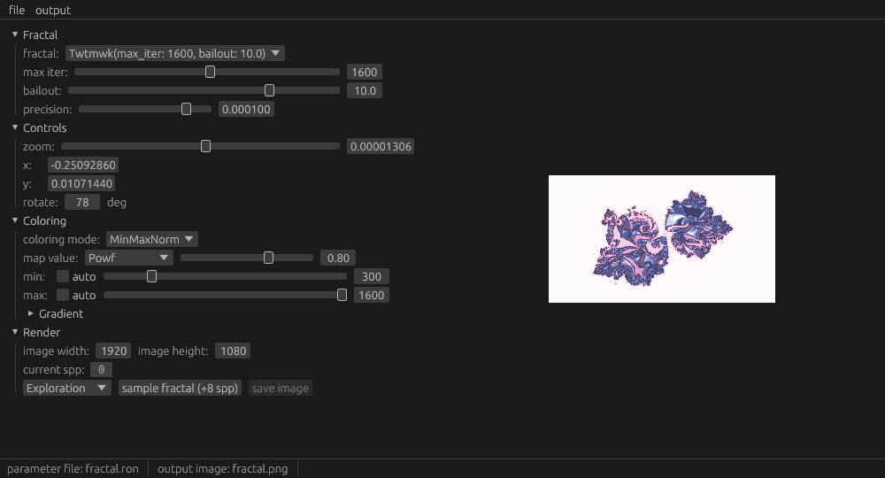 screenshot of the gui